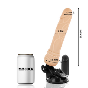 BASECOCK - РЕАЛИСТИЧНЫЙ ВИБРАТОР С ДИСТАНЦИОННЫМ УПРАВЛЕНИЕМ FLESH 19,5 CM -O- 4 CM