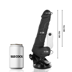 BASECOCK - REĀLISTS VIBRATORI TĀLVADĪBAS PULTS NATUR AR sēkliniekiem 19,5 CM -O- 4 CM