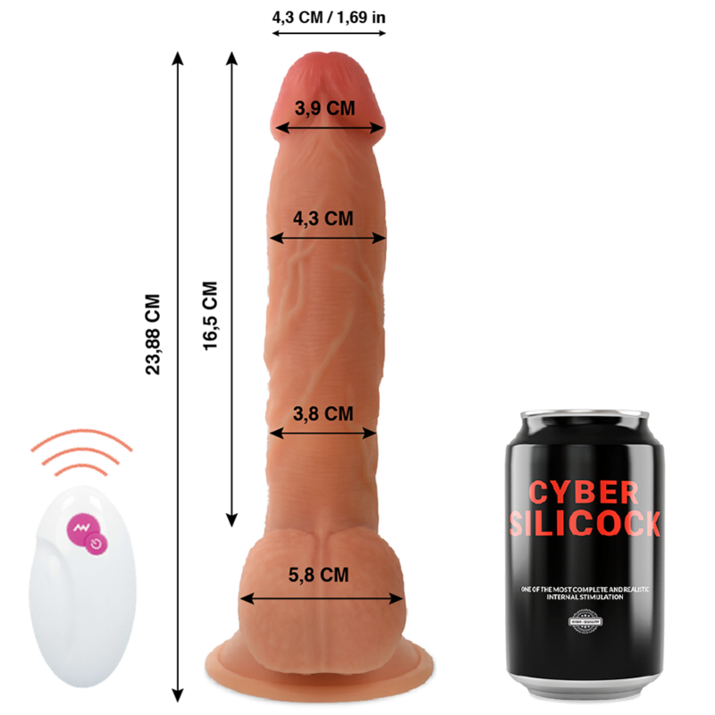 CYBER SILICOCK - REMOTE CONTROL REALISTIC MASTER BEN 23.88 CM -O- 4.3 CM CYBER SILICOCK