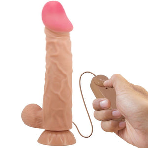PRETTY LOVE - BĪDĀMĀS ĀDAS SĒRIJA REĀLISTS DILDO AR BĪDĀMĀM ĀDAS SŪCĒŠANAS GĀZES TĀLVADĪBAS PULTS MĪSTA 24 CM
