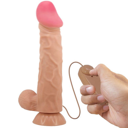 PRETTY LOVE - BĪDĀMĀS ĀDAS SĒRIJA REĀLISTS DILDO AR BĪDĀMĀM ĀDAS SŪCĒŠANAS GĀZES TĀLVADĪBAS PULTS MĪSTA 24 CM