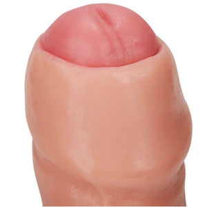 Close-up of Armony realistic dildo with foreskin, 21 cm length, crafted with high-quality PVC for a lifelike sensual experience.