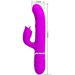 PRETTY LOVE - RABBIT VIBRATOR WITH LICKING FUCHSIA PRETTY LOVE FLIRTATION