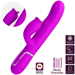 PRETTY LOVE - RABBIT VIBRATOR WITH LICKING FUCHSIA PRETTY LOVE FLIRTATION