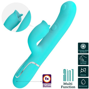 PRETTY LOVE - RABBIT VIBRATOR WITH LICKING AQUA GREEN PRETTY LOVE FLIRTATION