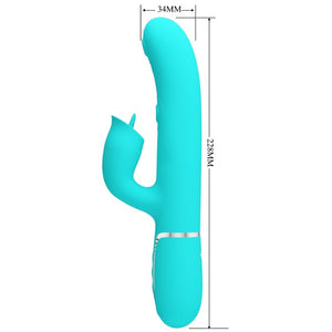 PRETTY LOVE - RABBIT VIBRATOR WITH LICKING AQUA GREEN PRETTY LOVE FLIRTATION