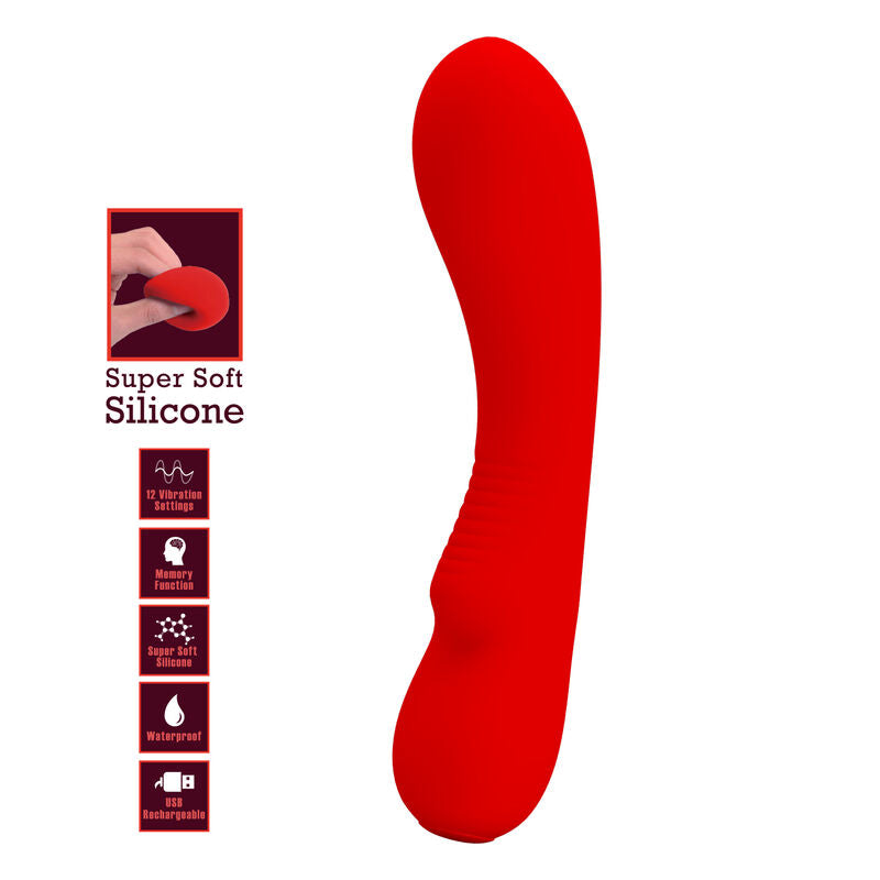 PRETTY LOVE - PRESCOTT RECHARGEABLE VIBRATOR RED PRETTY LOVE SMART