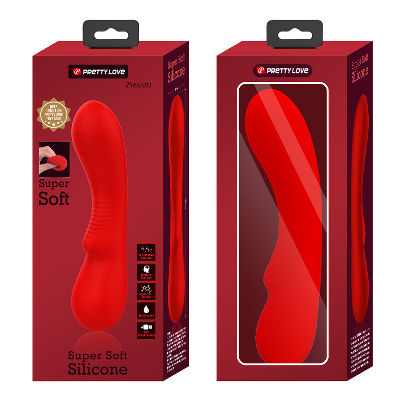 PRETTY LOVE - PRESCOTT RECHARGEABLE VIBRATOR RED PRETTY LOVE SMART