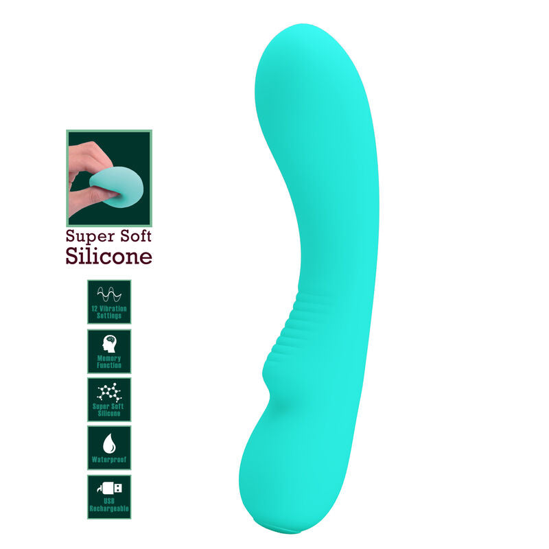 PRETTY LOVE - PRESCOTT RECHARGEABLE VIBRATOR AQUA GREEN PRETTY LOVE SMART