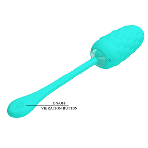 PRETTY LOVE - VIBRATING EGG WITH AQUA GREEN RECHARGEABLE MARINE TEXTURE PRETTY LOVE SMART