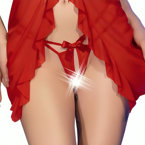CHILIROSE - CR 4696 БЭБИДОЛЛ И СТРИНГИ С ВЫРЕЗОМ КРАСНЫЙ S/M