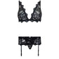 LIVCO CORSETTI FASHION - BELITA LC 90231 BRA + BIKSĪTES + PRIEKŠVETES JOSTA, MELNA S/M