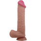PRETTY LOVE - BĪDĀMĀS ĀDAS SĒRIJA REĀLISTS DILDO AR BĪDĀMĀM ĀDAS SŪCĒŠANĀS BRŪNAS 26 CM