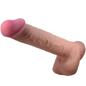PRETTY LOVE - BĪDĀMĀS ĀDAS SĒRIJA REĀLISTS DILDO AR BĪDĀMĀM ĀDAS SŪCĒŠANĀS BRŪNAS 26 CM