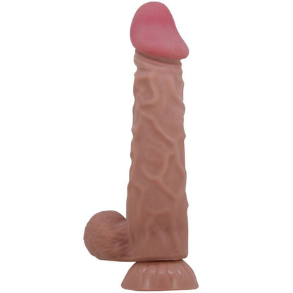 PRETTY LOVE — BĪDĀMĀS ĀDAS SĒRIJA REĀLISTS DILDO AR BĪDĀMĀM ĀDAS SŪCĒŠANĀS BRŪNAS 24 CM