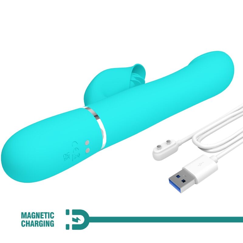 PRETTY LOVE - RABBIT VIBRATOR PEARLS AQUA GREEN PRETTY LOVE FLIRTATION