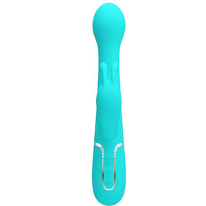 PRETTY LOVE - DEJON RABBIT ВИБРАТОР 3 В 1 МНОГОФУНКЦИОНАЛЬНЫЙ AQUA GREEN