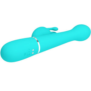 PRETTY LOVE - DEJON RABBIT VIBRATOR 3 IN 1 MULTIFUNCTION AQUA GREEN PRETTY LOVE FLIRTATION
