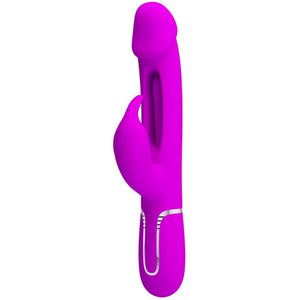 PRETTY LOVE - KAMPAS RABBIT 3 IN 1 MULTIFUNCTION VIBRATOR WITH TONGUE FUCHSIA PRETTY LOVE FLIRTATION