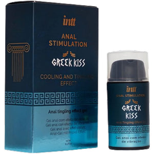 INTT Greek Kiss Anal Stimulation Gel 15 ml with packaging, offering cooling and tingling effects for enhanced pleasure.