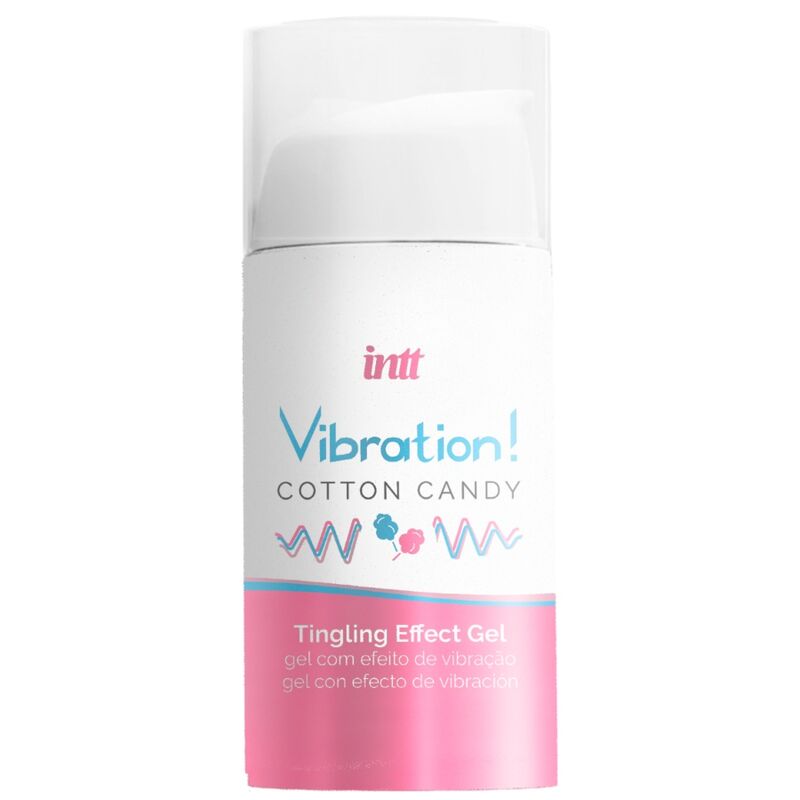 INTT Cotton Candy Liquid Vibrator Gel 15ml - Intimate stimulant with vibrating, pulsing effects and a sweet aroma for enhanced sensations.