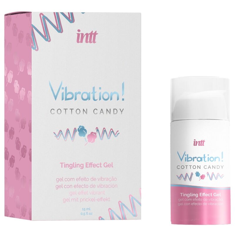 INTT Cotton Candy Liquid Vibrator Gel with Amazon plant properties for intense intimate stimulation, 15ml.