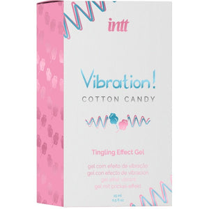 INTT Cotton Candy Liquid Vibrator Gel 15ml packaging with vibrant design