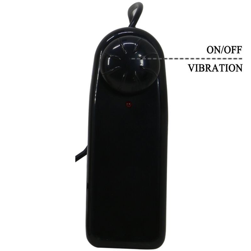 Black remote control for vibrator with on/off and vibration settings
