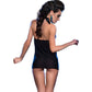 CHILIROSE — CR 3859 BABYDOLL &amp; THONG BLACK/BLUE S/M