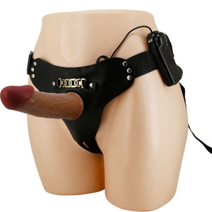 PRETTY LOVE - STARKS HARNESS BRIEFS МНОГОСКОРОСТНОЙ ВИБРАЦИИ ДИЛДО 17,5 СМ СВЕТЛО-КОРИЧНЕВЫЙ