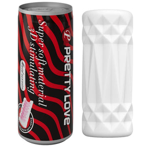 PRETTY LOVE 3D Stimulator Can Model 1, discreet portable masturbator with soft TPR material, shaped like a can for enhanced pleasure.