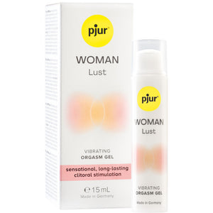 Pjur Woman Lust Vibrating Gel for Orgasm 15ml, enhancing clitoral stimulation with a stimulating water-based formula for women.