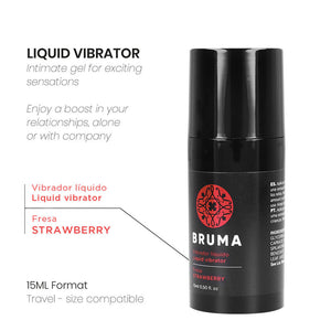 BRUMA Liquid Vibrator Ultra Sliding Strawberry 15ml Bottle, Intimate Gel for Pleasurable Sensations - Travel Size