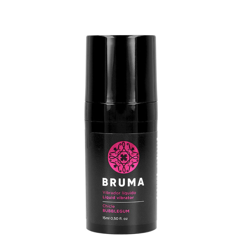 BRUMA Liquid Vibrator Ultra Sliding Bubblegum 15ml bottle, intimate gel for pleasurable sensations, black packaging with pink label