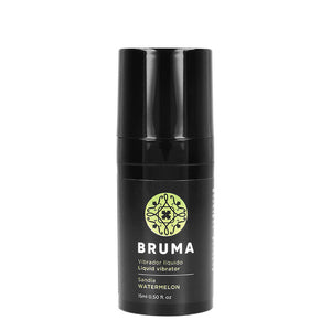 BRUMA Liquid Vibrator Ultra Sliding Watermelon 15ml intimate gel bottle with floral emblem label.