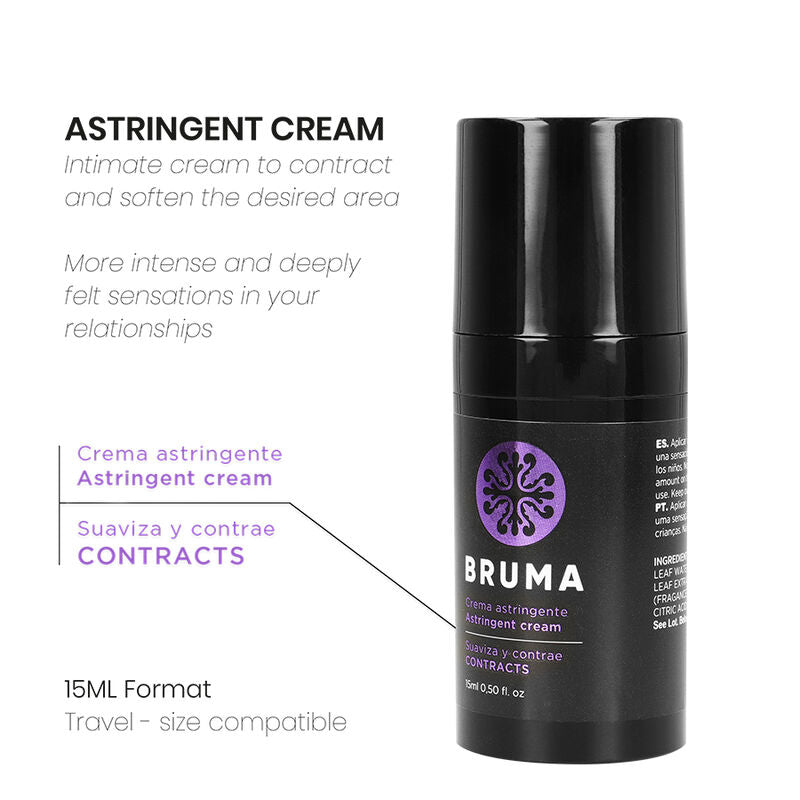 BRUMA Astringent Cream 15ML - Intimate cream designed to contract and soften, enhancing relationship sensations. Travel-size.