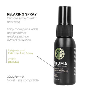BRUMA Relaxing Anal Spray Unisex 30ml, intimate spray for relaxing and pleasurable moments, travel-size bottle.