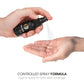 BRUMA Relaxing Anal Spray being applied to hand, showcasing its easy-to-use controlled spray formula for comfort.