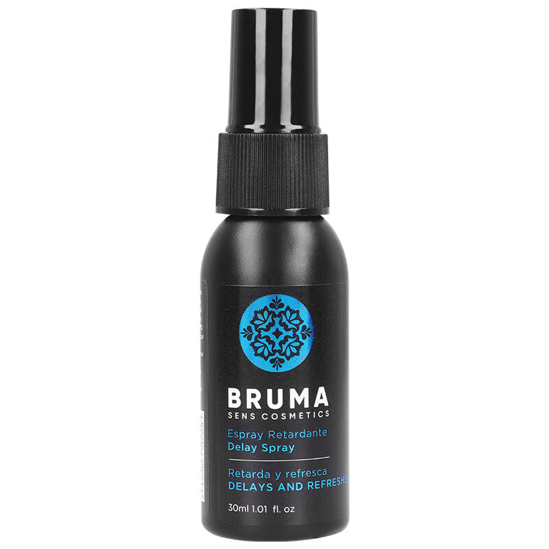 BRUMA Delay and Refresh Spray 30ml bottle, intimate spray for prolonged performance and enhanced pleasure.