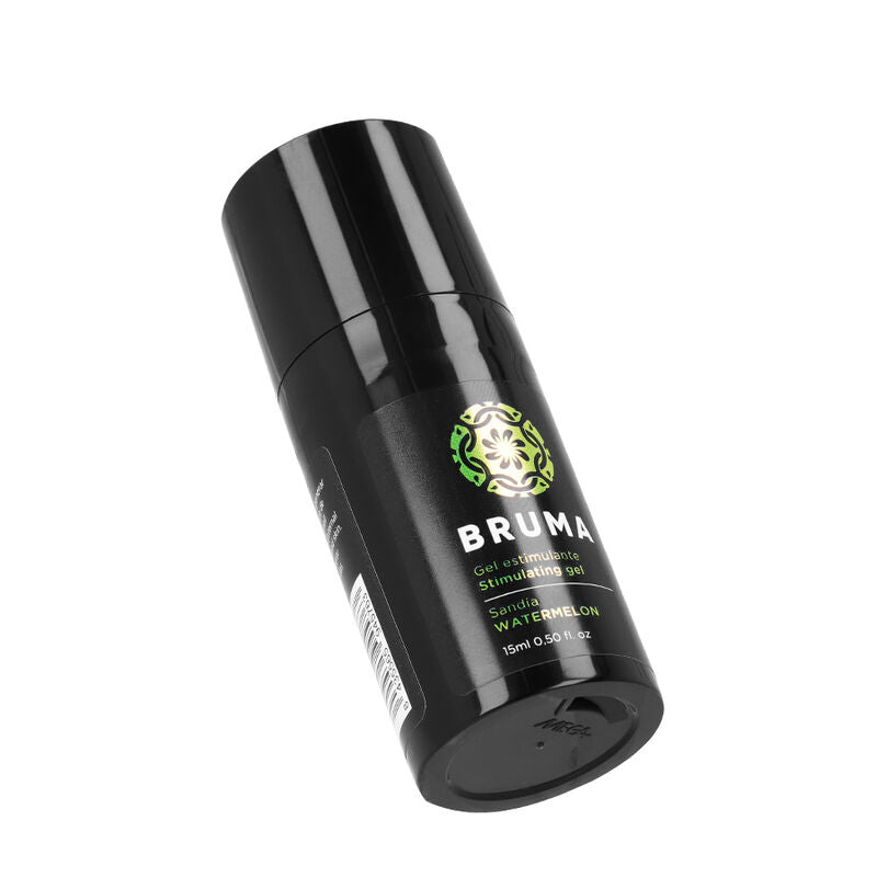 BRUMA Watermelon Flavor Stimulating Gel 15ml bottle for enhancing intimate experiences.