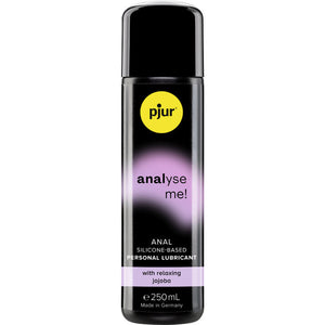PJUR Analyse Me Anal Relaxing Gel 250ml, silicone-based lubricant with jojoba, long-lasting comfort for anal intercourse.