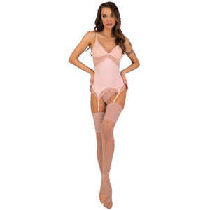 LIVCO CORSETTI FASHION - PERSINNE PEACH SET CORSET + PANTY + STOCKINGS LIVCO CORSETTI SETS