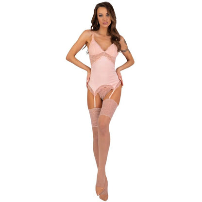 LIVCO CORSETTI FASHION — PERSINNE PEACH SET KORSETS + BIKSĪTES + ZEĶES