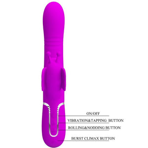 PRETTY LOVE - MULTIFUNCTION RABBIT VIBRATOR 4 IN 1 BUTTERFLY FUCHSIA PRETTY LOVE FLIRTATION