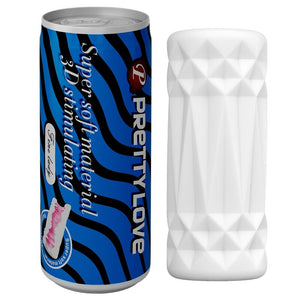 PRETTY LOVE 3D Men Masturbator Can Model 2 with soft TPR material, discreet design, and portable size for enhanced pleasure.