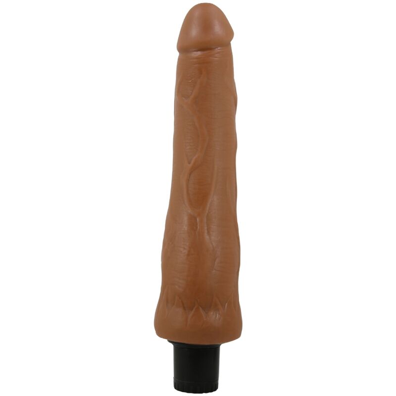 PRETTY LOVE Alfredo realistic vibrator with veiny shaft and multi-speed vibrations, 21.5 cm length, brown color.