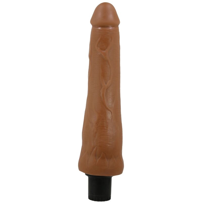 Alt Tag: Pretty Love Alfredo realistic vibrator, 21.5 cm length, 4 cm diameter, veiny shaft, multi-speed vibrations, AAA battery powered.