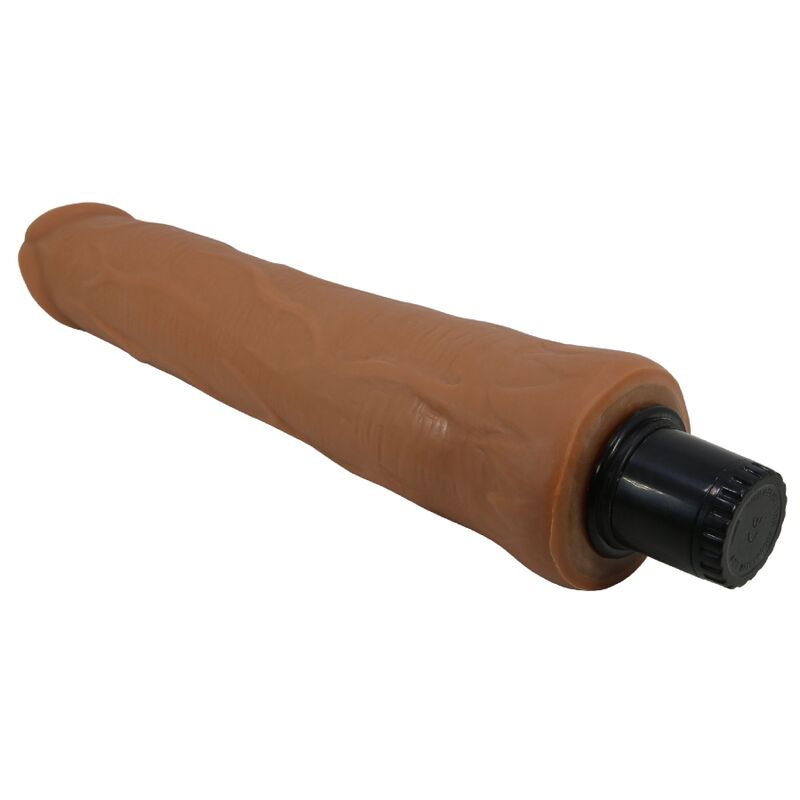 Realistic veiny vibrator with adjustable speed dial, 21.5 cm length, 4 cm diameter for enhanced pleasure.