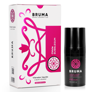 BRUMA Liquid Vibrator Ultra Sliding Bubblegum 15ml, intimate gel for pleasurable sensations, packaging image.