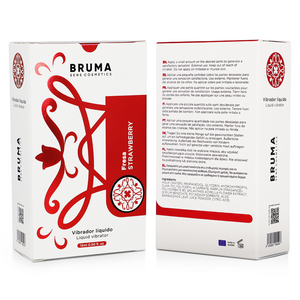 BRUMA Strawberry Liquid Vibrator Box, 15ml, Intimate Gel with Strawberry Flavor for Sensational Experiences